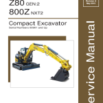 Gehl Z80 Gen 2, Mustang 800Z Nxt 2 Compact Excavator Repair Service Manual