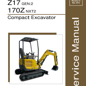 Gehl Z17 Gen 2, Mustang 170Z Nxt 2 Compact Excavator Repair Service Manual