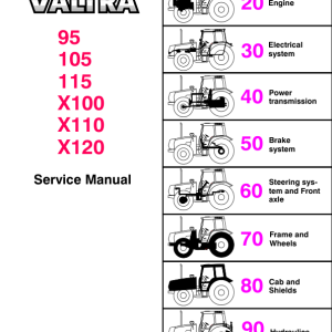 Valtra 95, 105, 115, X100, X110, X120 Tractors Repair Manual