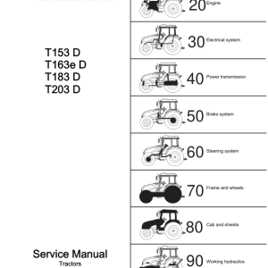 Valtra T153D, T163eD, T183D, T203D Tractors Repair Manual