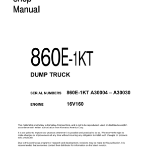 Komatsu 860E-1K Dump Truck Service Repair Manual