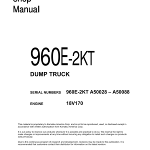 Komatsu 960E-2K Dump Truck Service Repair Manual