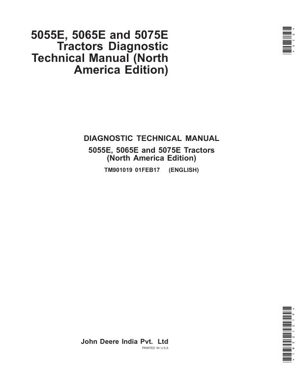 John Deere 5055E, 5065E, 5075E Tractors Repair Manual (North America, Start – MY2013)_TM901019_1