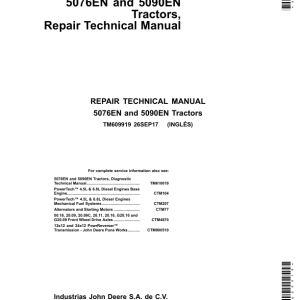John Deere 5076EN, 5090EN Tractors Service Repair Manual
