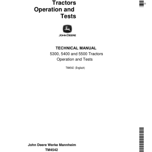 John Deere 5300, 5400, 5500 Tractors Service Repair Manual (Europe)