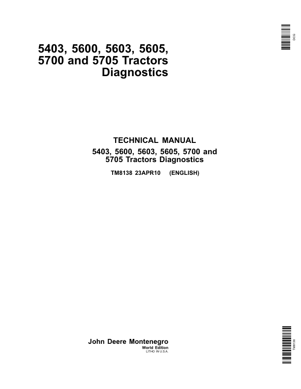 John Deere 5403, 5600, 5603, 5605, 5700, 5705 Tractors Repair Manual (South America)_TM8138_1