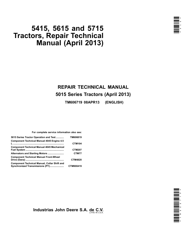John Deere 5715 tractor repair manual