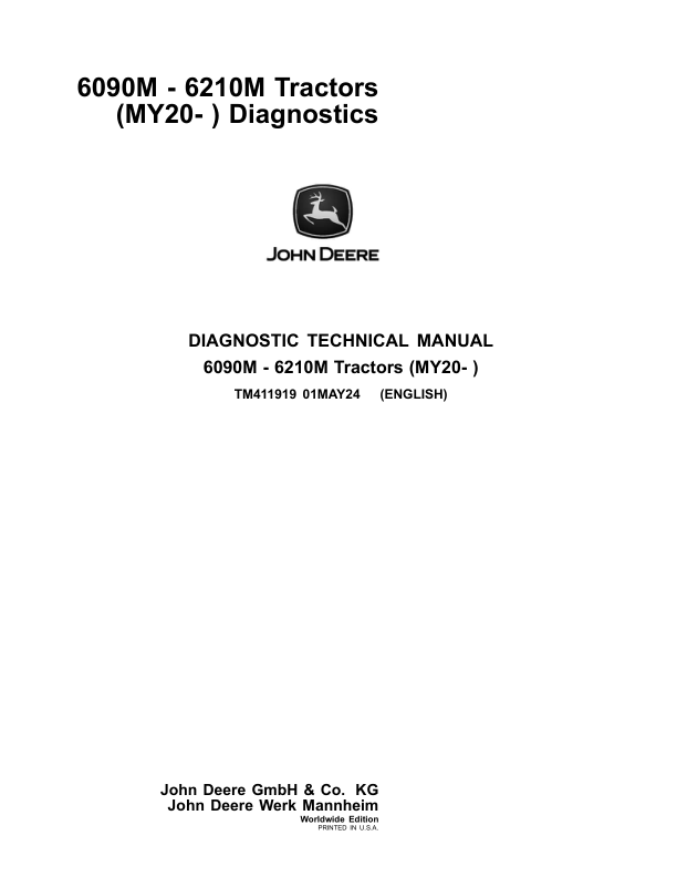 John Deere 6090M, 6100M, 6110M, 6120M, 6125M, 6130M, 6140M, 6145M Tractors Repair Manual (MY20 -)_TM411919_1