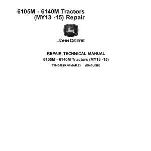 John Deere 6105M, 6115M, 6125M, 6130M, 6140M Tractors Repair Manual