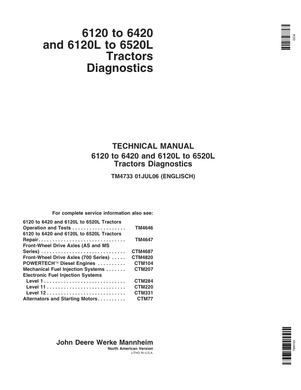 John Deere 6120, 6220, 6320, 6420 Tractors Repair Manual (North America – S.N 100001 – 398790)_TM4733_1