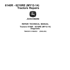 John Deere 6140R, 6150R, 6150RH, 6170R, 6190R, 6210R Tractors Service Repair Manual