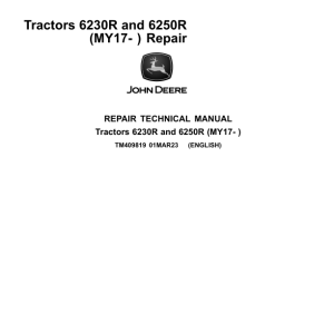 John Deere 6230R, 6250R Tractors Service Repair Manual (MY17 - )