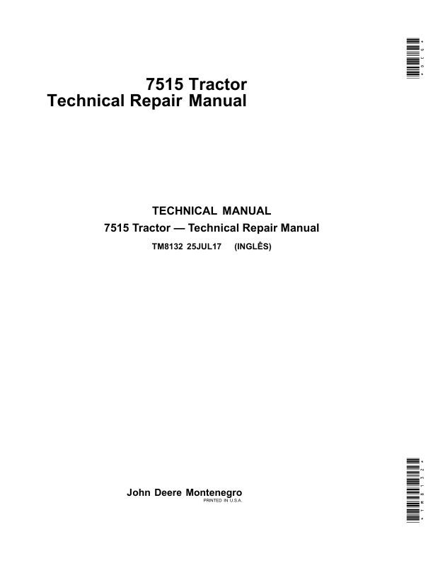 John Deere 6415, 6615, 7515 Tractors Service Repair Manual