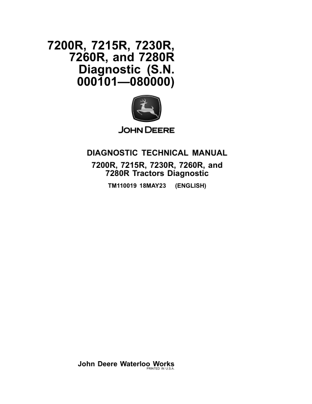 John Deere 7200R, 7215R, 7230R, 7260R, and 7280R Tractors Repair Manual (S.N 000101-080000)_TM110019_1
