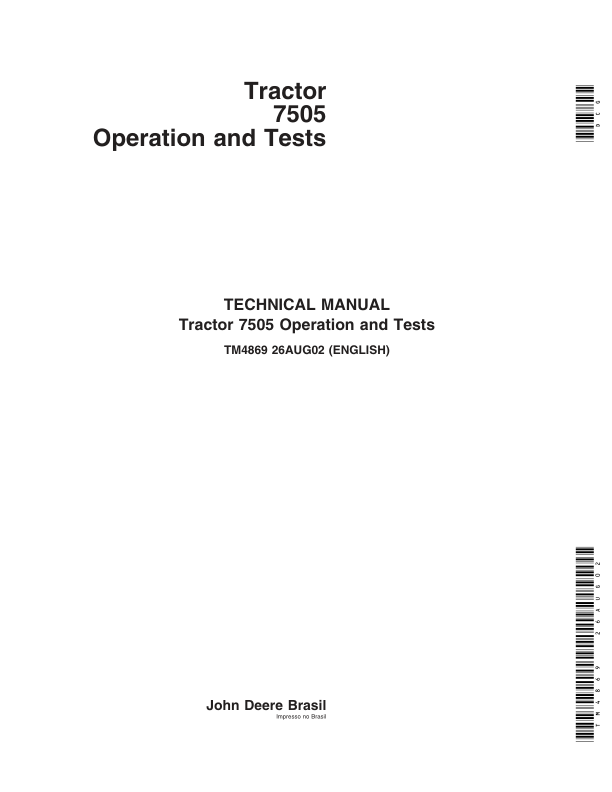 John Deere 7505 Tractors Service Repair Manual (Australia & South America)_TM4869_1