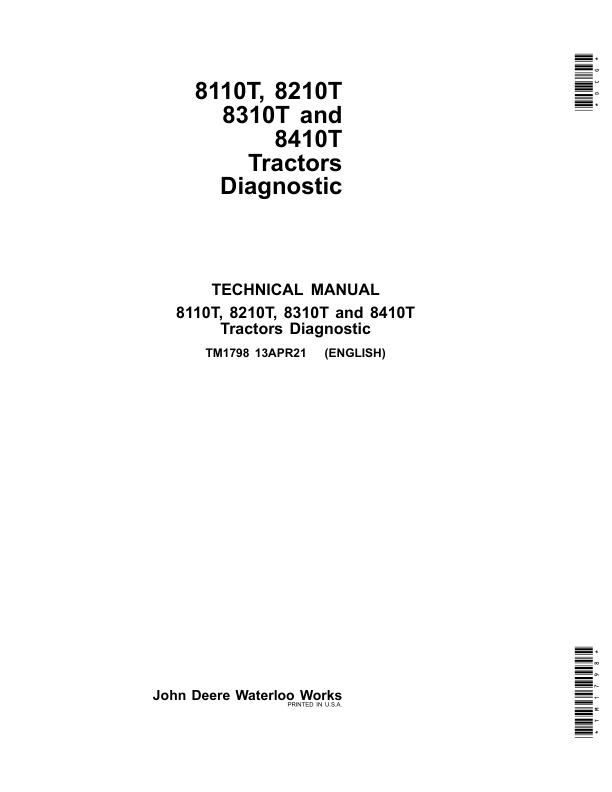 John Deere 8110T, 8210T, 8310T, 8410T Tractors Service Repair Manual