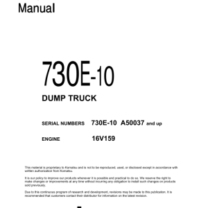 Komatsu 730E-10 Dump Truck Service Repair Manual