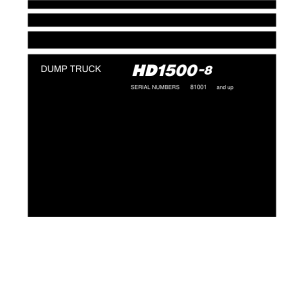 Komatsu HD1500-8 Dump Truck Service Repair Manual