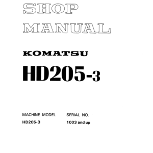 Komatsu HD205-3 Dump Truck Service Repair Manual