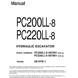 Komatsu PC200LL-8 Excavator Service Repair Manual