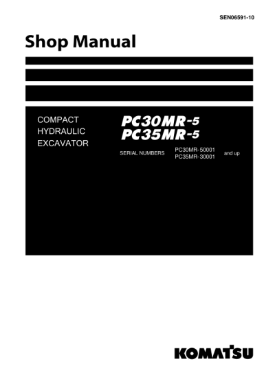 Komatsu PC30MR-5, PC35MR-5 Excavator Service Repair Manual