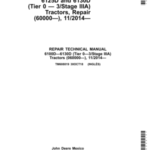 John Deere 6100D, 6110D, 6115D, 6125D, 6130D, 6140D Tractors Repair Manual