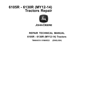 John Deere 6105R, 6115R, 6125R, 6130R Tractors Service Repair Manual