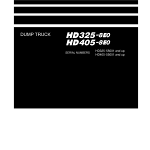 Komatsu HD325-8E0 Dump Truck Service Repair Manual