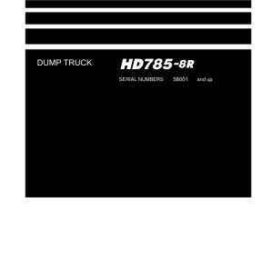Komatsu HD785-8R Dump Truck Service Repair Manual