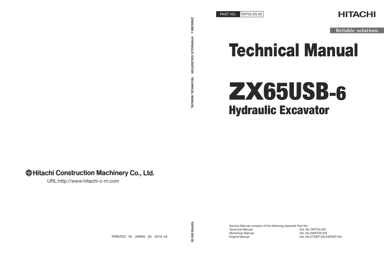 Hitachi ZX65USB-6 Excavator Service Repair Manual