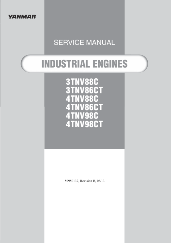 Yanmar 3TNV88C, 3TNV86CT, 4TNV88C, 4TNV86CT, 4TNV98C, 4TNV98CT Engine Repair Manual