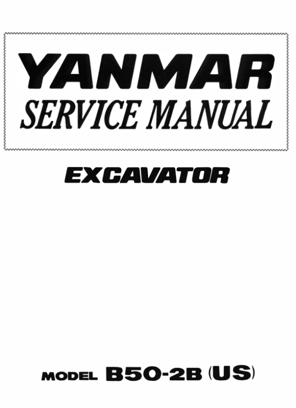 Yanmar B50-2B, B50-2BUS Crawler Excavators Service Repair Manual