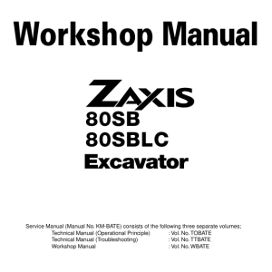 Hitachi ZX80SB, ZX80SBLC Excavator Service Repair Manual