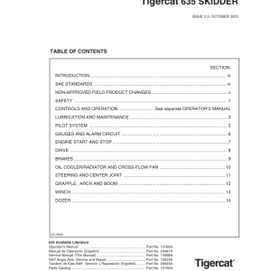Tigercat C640 Skidder Repair Service Manual (6401001 – 6401499)