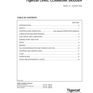 Tigercat C640C Skidder Repair Service Manual (6401601 – 6401999)
