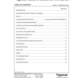 Tigercat H860C, H870C, LH870C Harvester Repair Service Manual