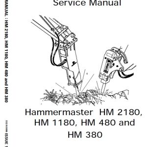 JCB Hammermaster HM 2180, HM 1180, HM 480, HM 380 Service Repair Manual