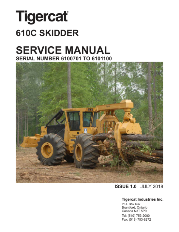 Tigercat 610, 610C Skidder Repair Service Manual