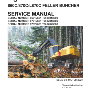 Tigercat 860C, 870C, L870C Feller Buncher Repair Service Manual