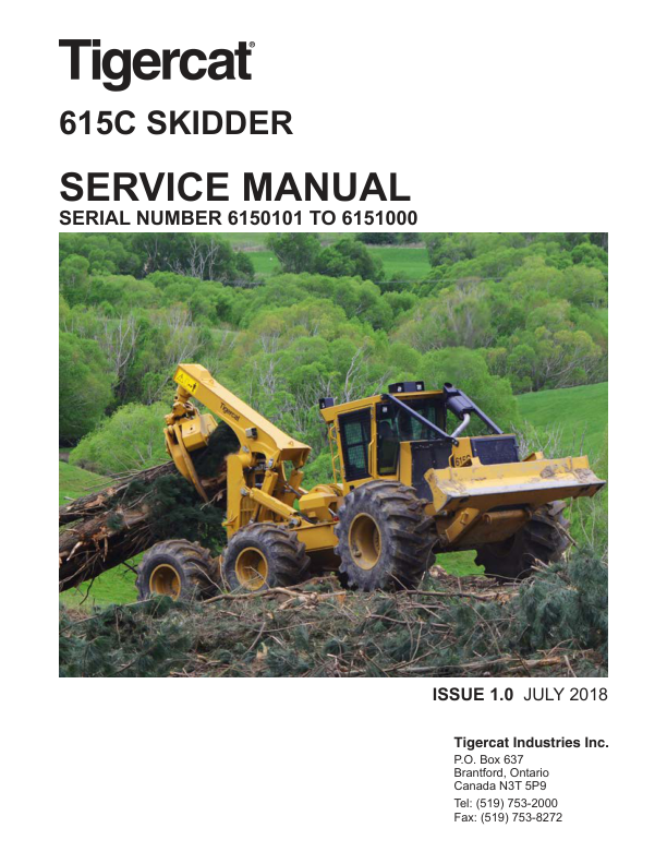 Tigercat 615C Skidder Repair Service Manual (6150101 – 6151000)