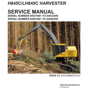 Tigercat H845C, LH845C Harvester Repair Service Manual
