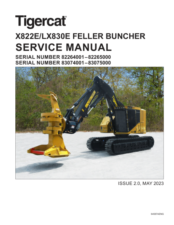 Tigercat X822E, LX830E Feller Buncher Repair Service Manual