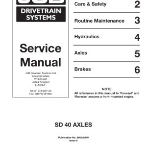 JCB SD40 Steer Drive Axles Service Repair Manual