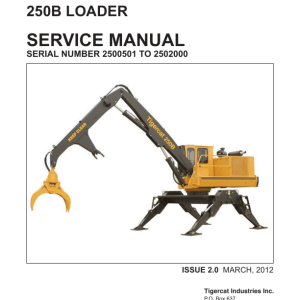 Tigercat 250B Loader Repair Service Manual (2500501 - 2502000)
