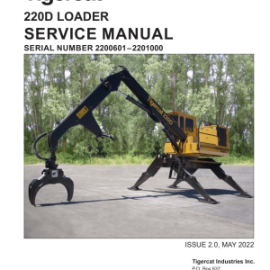 Tigercat 220D Loader Repair Service Manual (2200601 - 2201000)