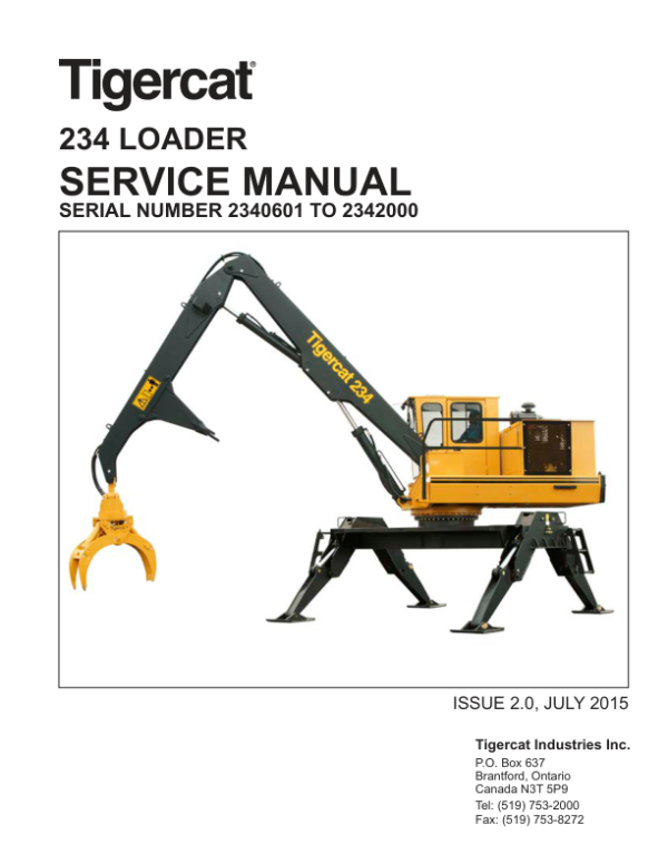 Tigercat 234 Loader Repair Service Manual