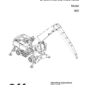 Sennebogen 860.0.1015 Operators, Maintenance and Parts Manual