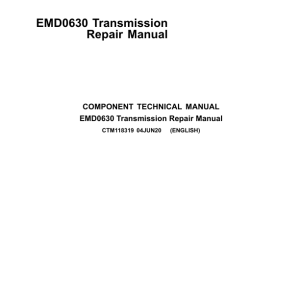 John Deere EMD0630 Transmission Component Technical Manual CTM118319