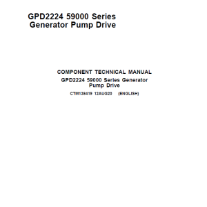 John Deere GPD2224 (59000 Series) Generator Pump Driver Manual CTM138419