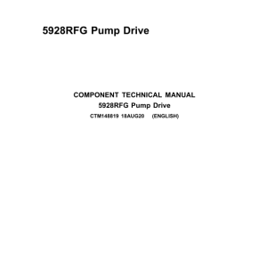 John Deere 5928RFG Pump Drive Component Technical Manual CTM148819